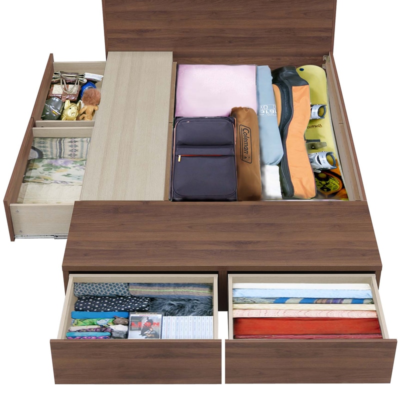 セミダブル】引出し収納付き ベッド フラットタイプ Granz/スペーシィ