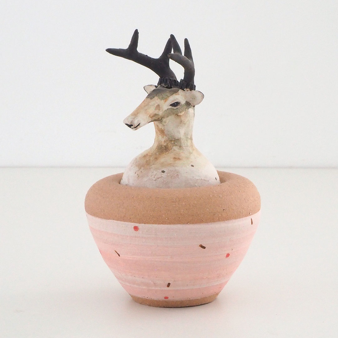 カノプス壷/鹿 | acne.pottery.studio | 糸島くらし×ここのき 公式通販
