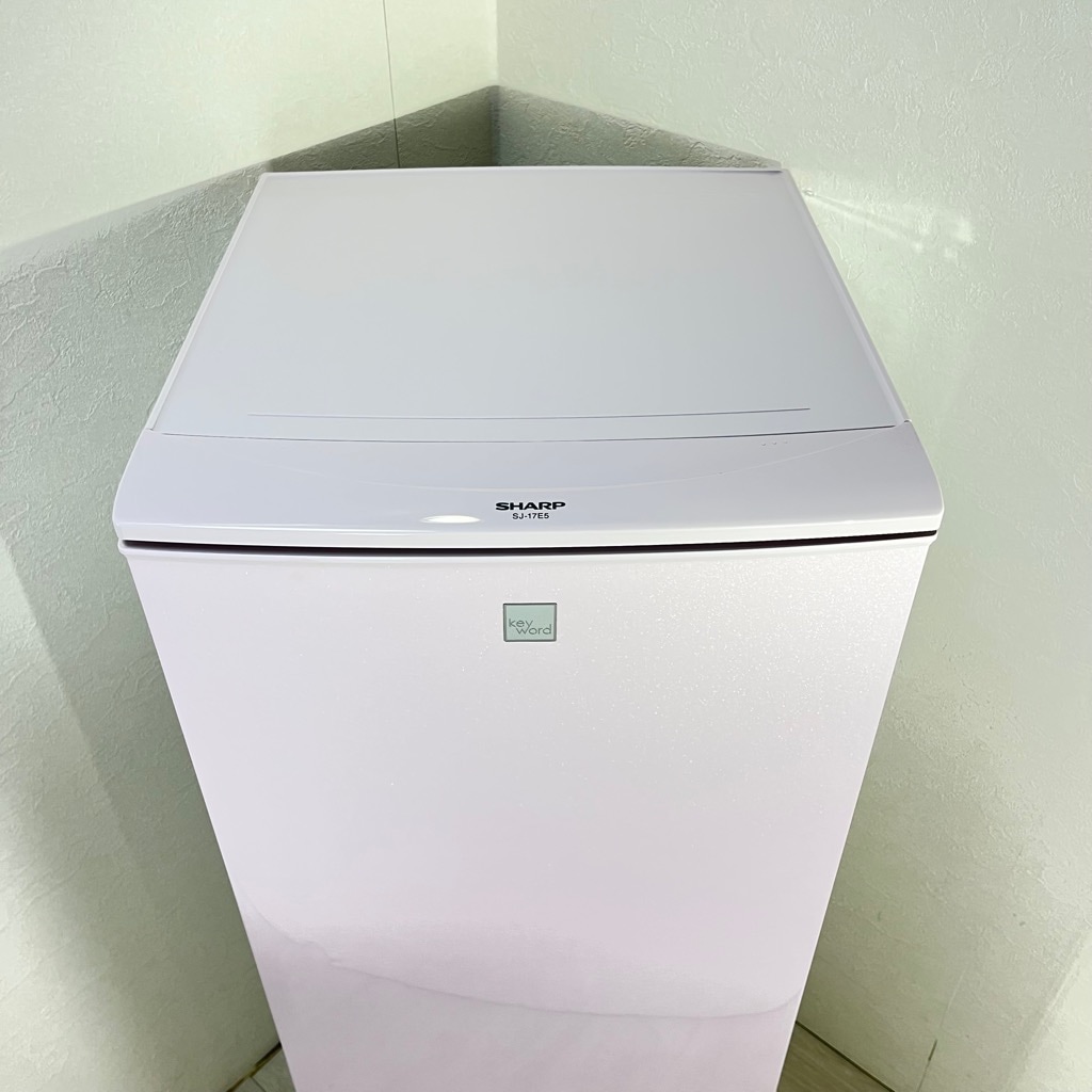中古 167L 2ドア冷蔵庫 シャープ つけかえどっちもドア SJ-17E5-KP
