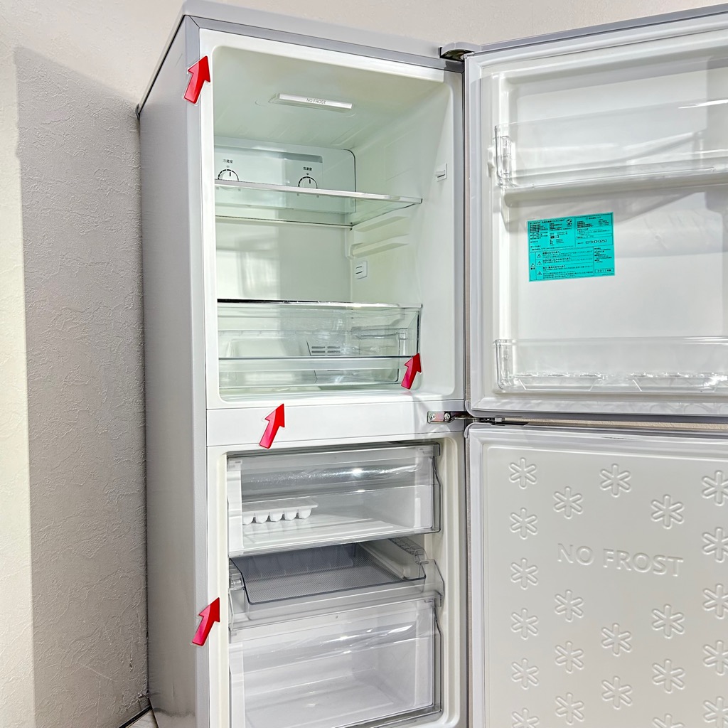 中古 148L 2ドア冷蔵庫 ELSONIC EH-R1482F 2017年製 自動霜取りファン