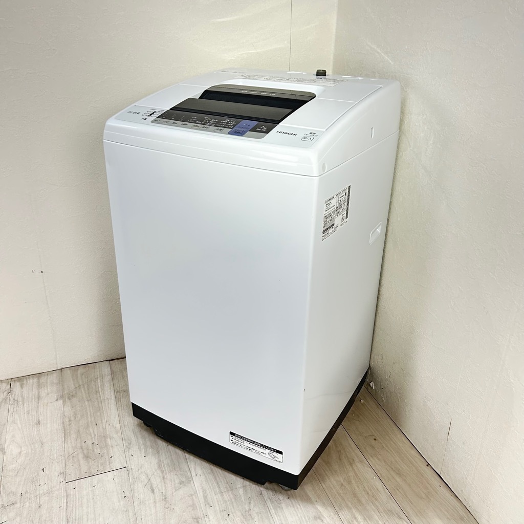 中古 日立 7.0kg 全自動洗濯機 白い約束 NW-70C 2019年製 簡易乾燥機能