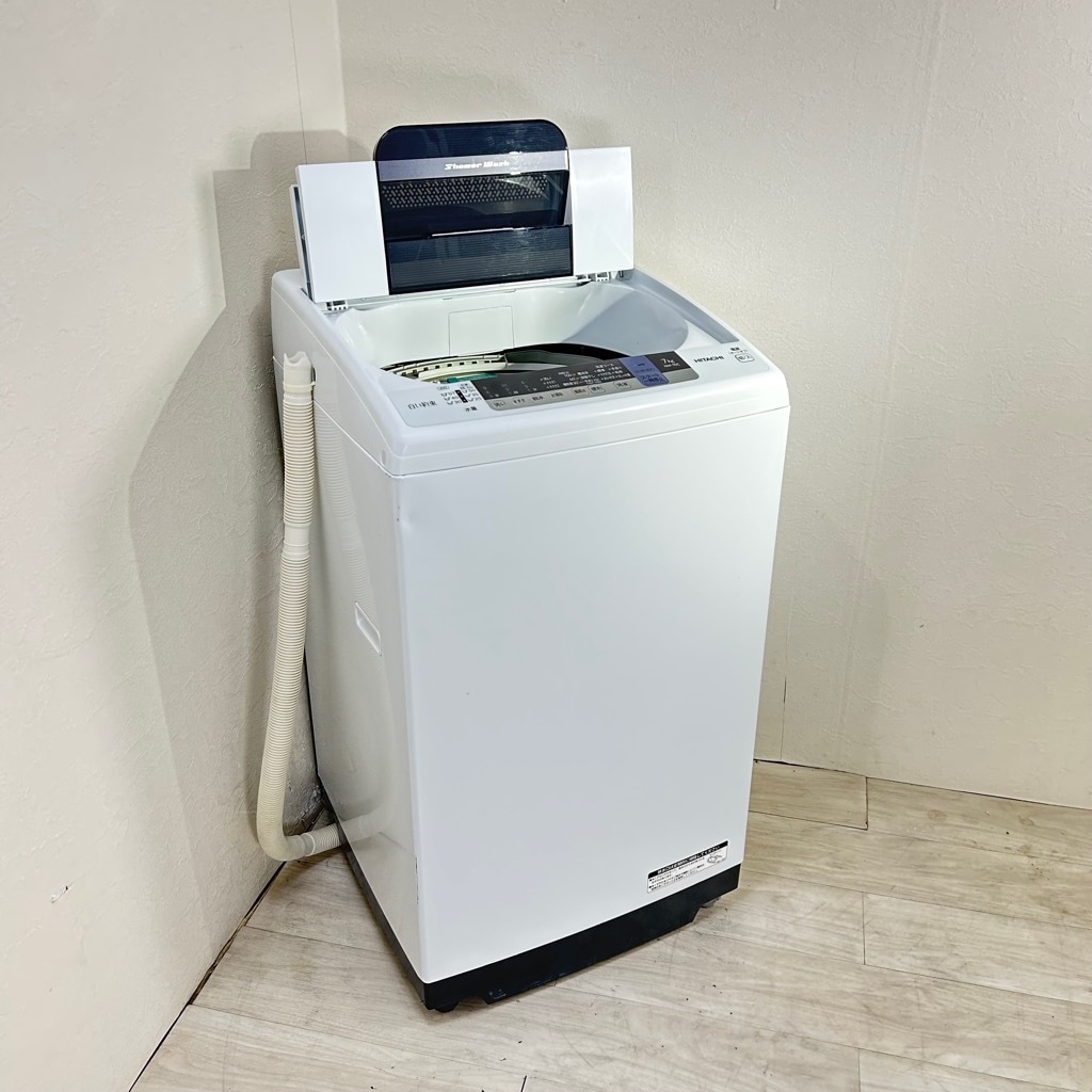 中古 日立 7.0kg 全自動洗濯機 白い約束 NW-70C 2019年製 簡易乾燥機能