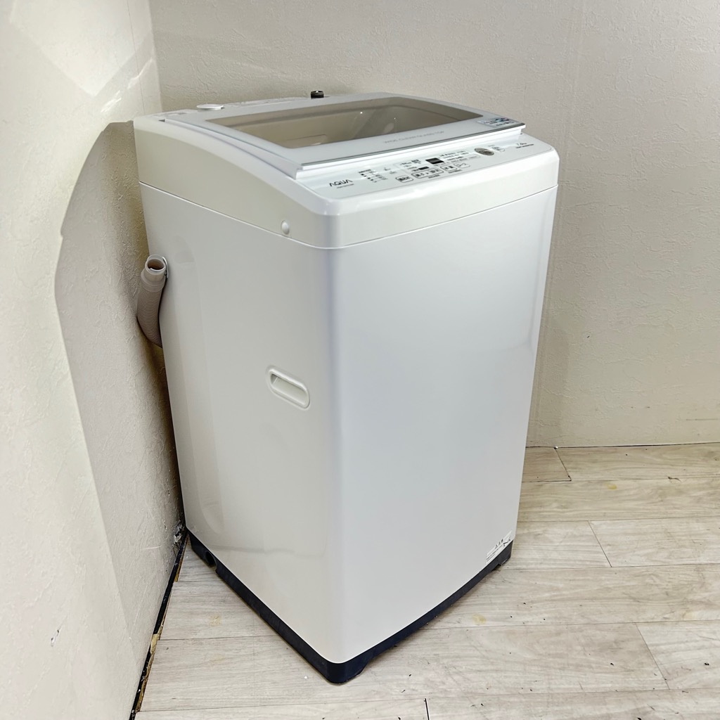 中古 アクア ガラストップシリーズ 7.0kg 全自動洗濯機 送風乾燥機能