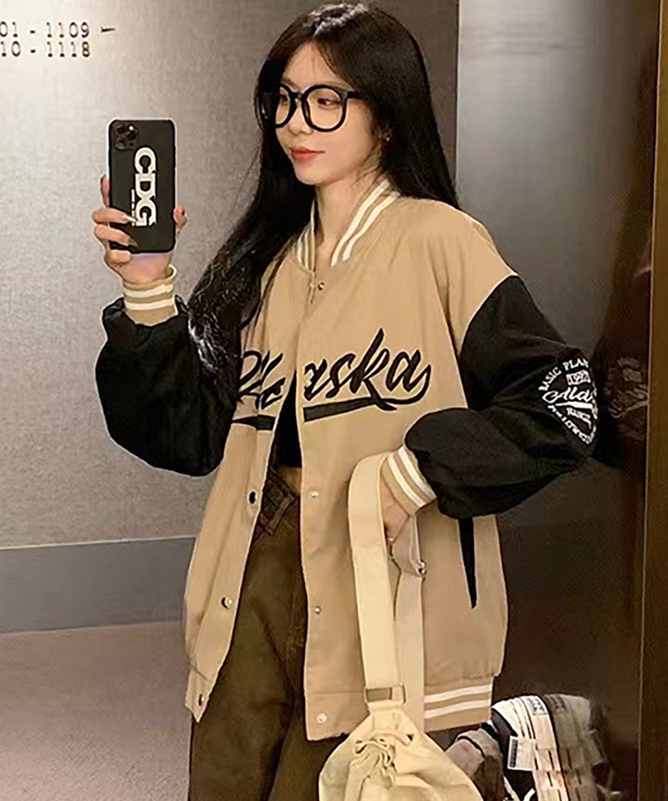 DEVICE select バイカラー オーバーサイズ スタジャン メンズ