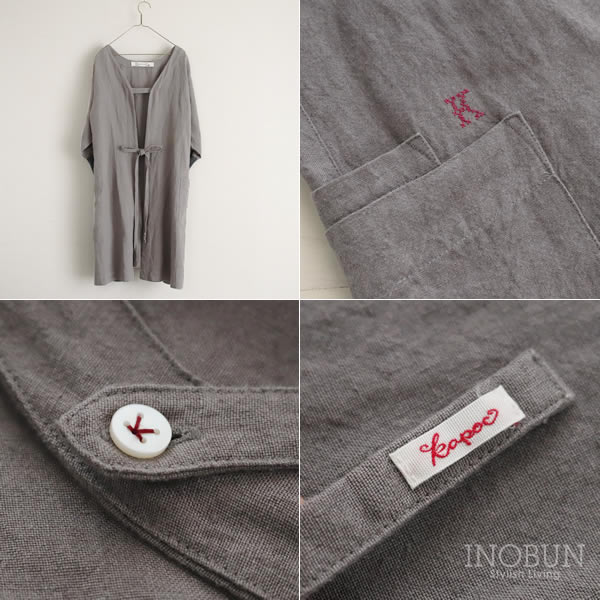 本店限定】kapoc ハウスワーキングコート グレー割烹着 エプロン