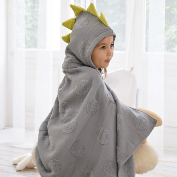 今治タオル ソフ SOF フード付きバスタオル 日本製 恐竜 グレー kontex