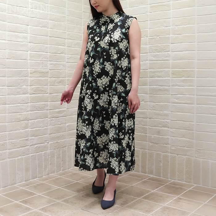 再入荷予定なし】J.Sloane リバティ ノースリーブ バンドカラー