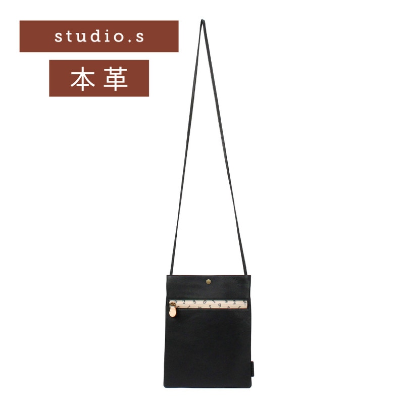 studio.s スタディオエス ミニショルダー ポシェット レザー 薄い