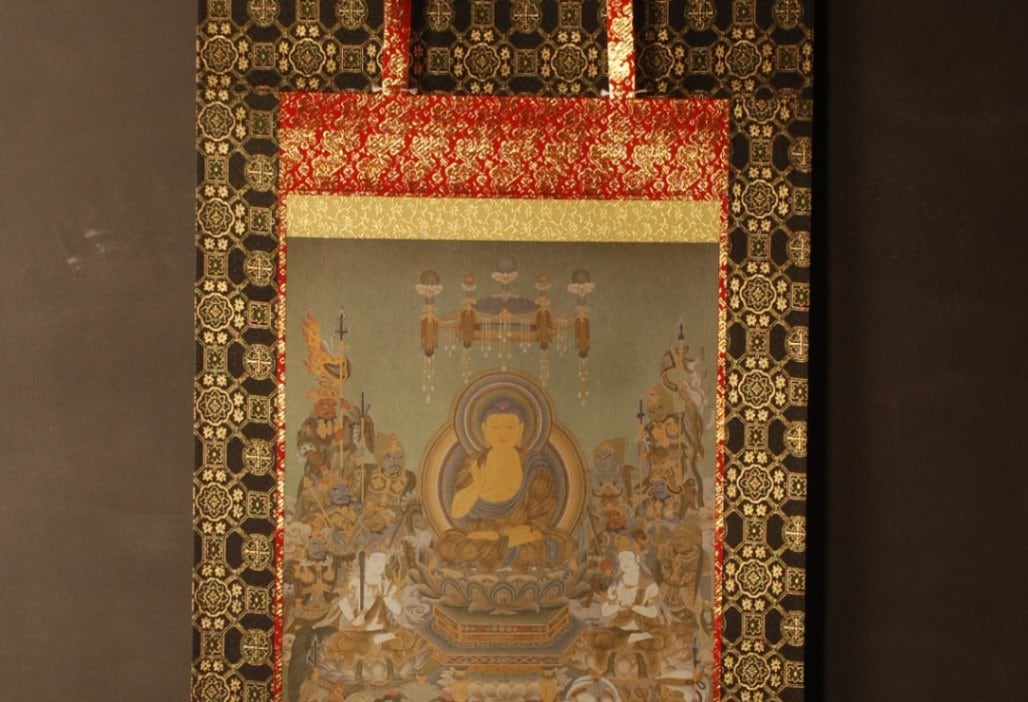 NAK-5146 釈迦十六善神図 仏画掛け軸（半切サイズ） | すべての商品