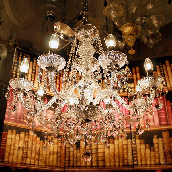 LA LUCE】クリスタルシャンデリア 8灯【ボヘミアⅡ】(W660×H640mm