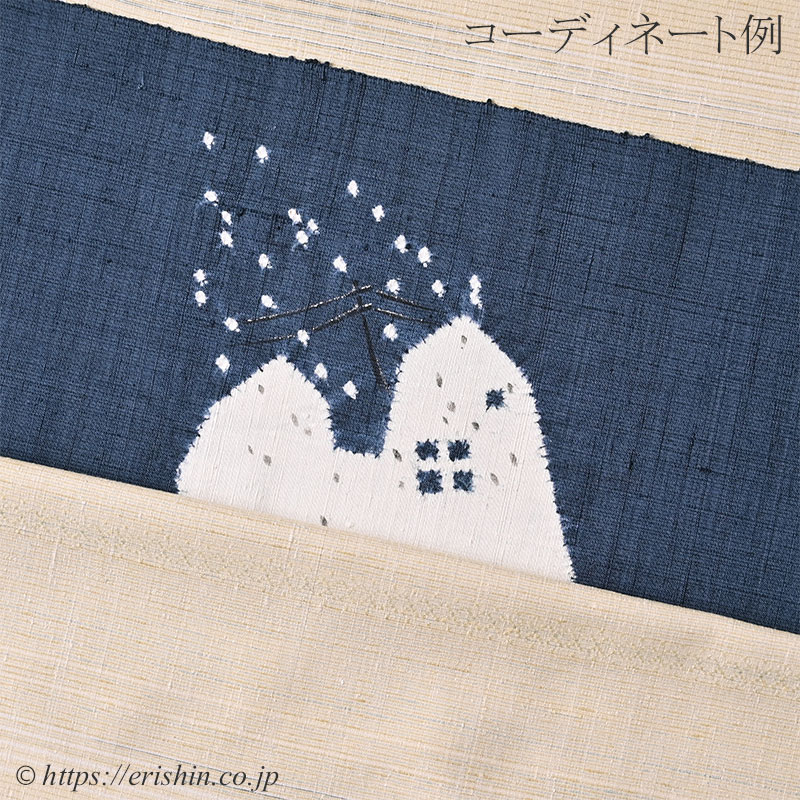 お誂え】森健持 染名古屋帯（吹雪・辻ケ花/紬地）森健持『着物・呉服