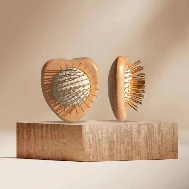 スノーフォックス ミニハートヘアブラシ プレミアム FOX カッサ ウッド ミニハート ヘアブラシSNOW FOX