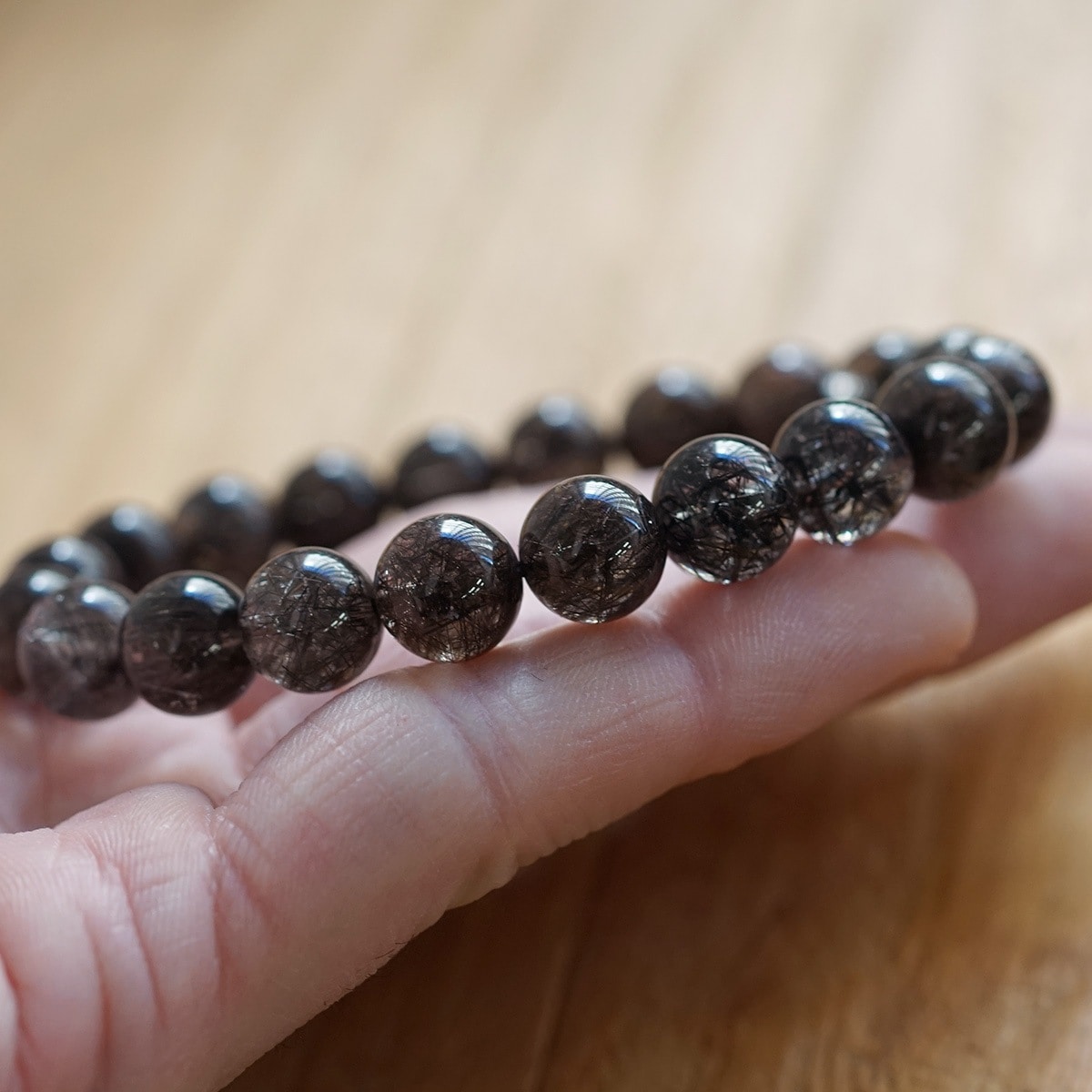 最高級【プレミアム】 ブラックルチル （二酸化チタン）ブレスレット