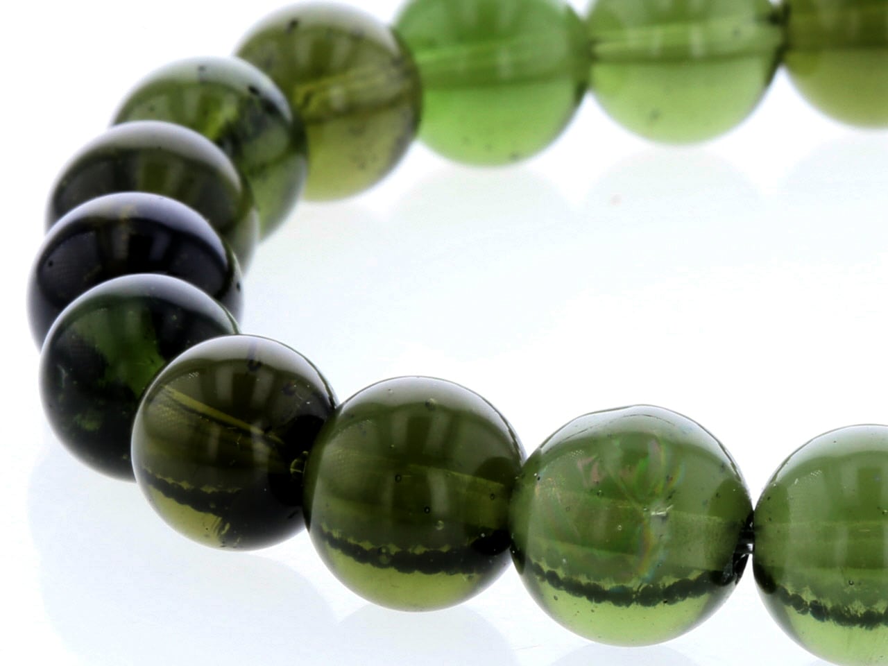 モルダバイト ブレスレット 9mm玉 No.1 （鑑別書付き） 最高級