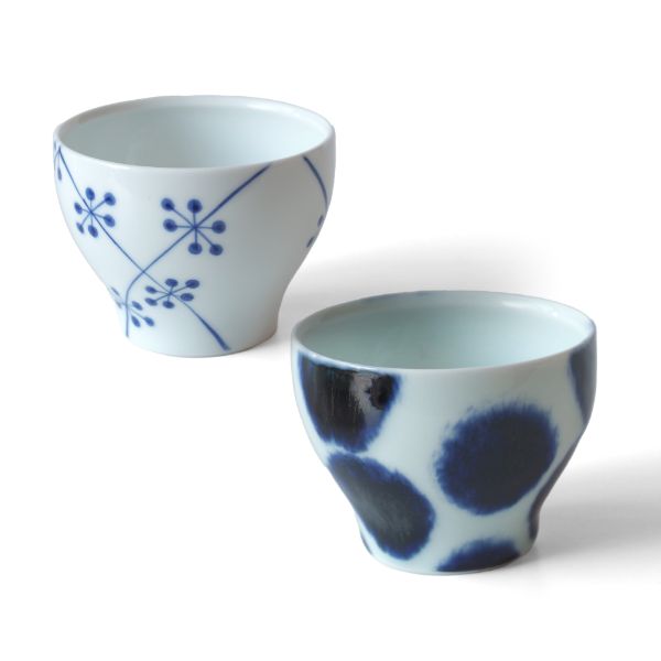 波佐見焼 古染付煎茶碗ペアセット - 光春窯（コウシュンガマ