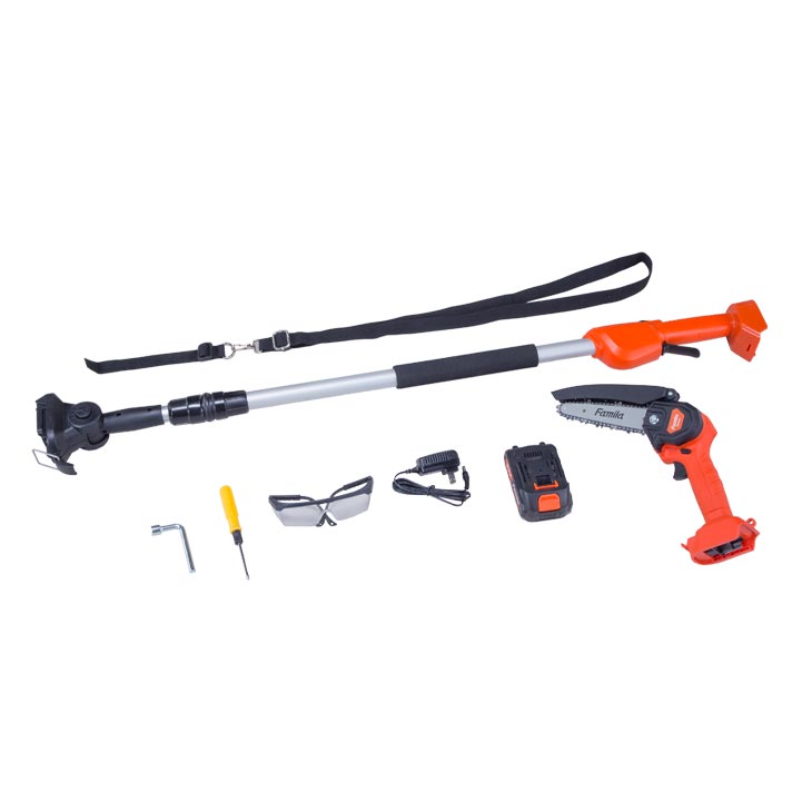 ファミラ NEW充電式コードレス2WAY高枝チェーンソー8点セット