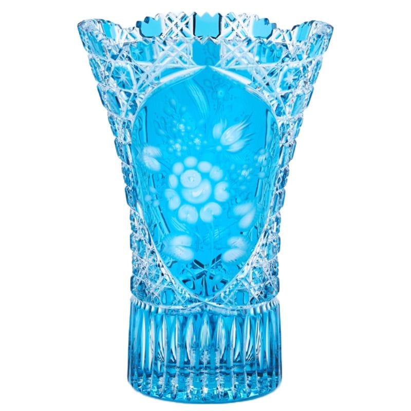 マイセンクリスタル 色被せ花瓶「バラとオーキッド」 RO/205/26AZ