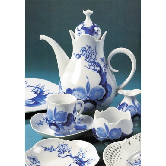 マイセン ブルーオニオン＆ブルーオーキッド ペアコーヒーカップ