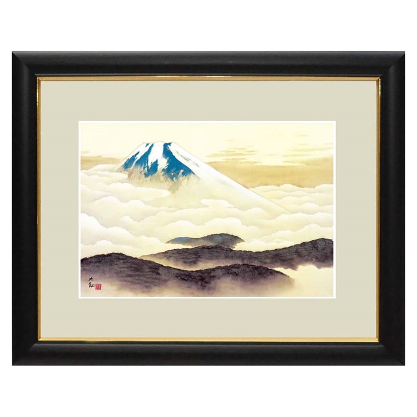 横山大観 「不二霊峰」 複製絵画 額装 美術品 レプリカ : 美術品 工芸