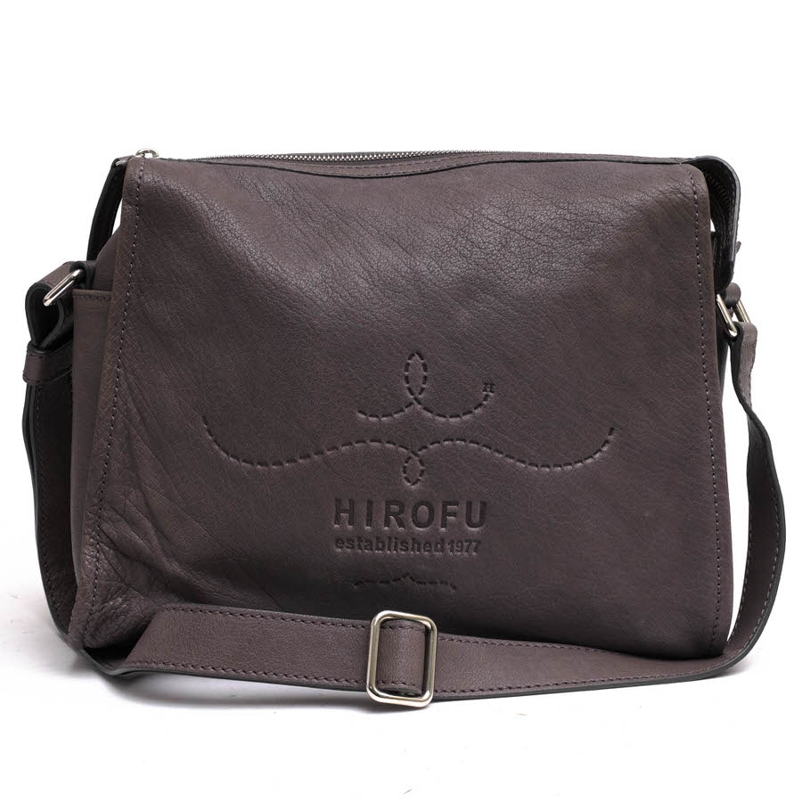 HIROFU / ヒロフ 牛革 カーフ シボ革 シュリンクレザー グレー 灰色