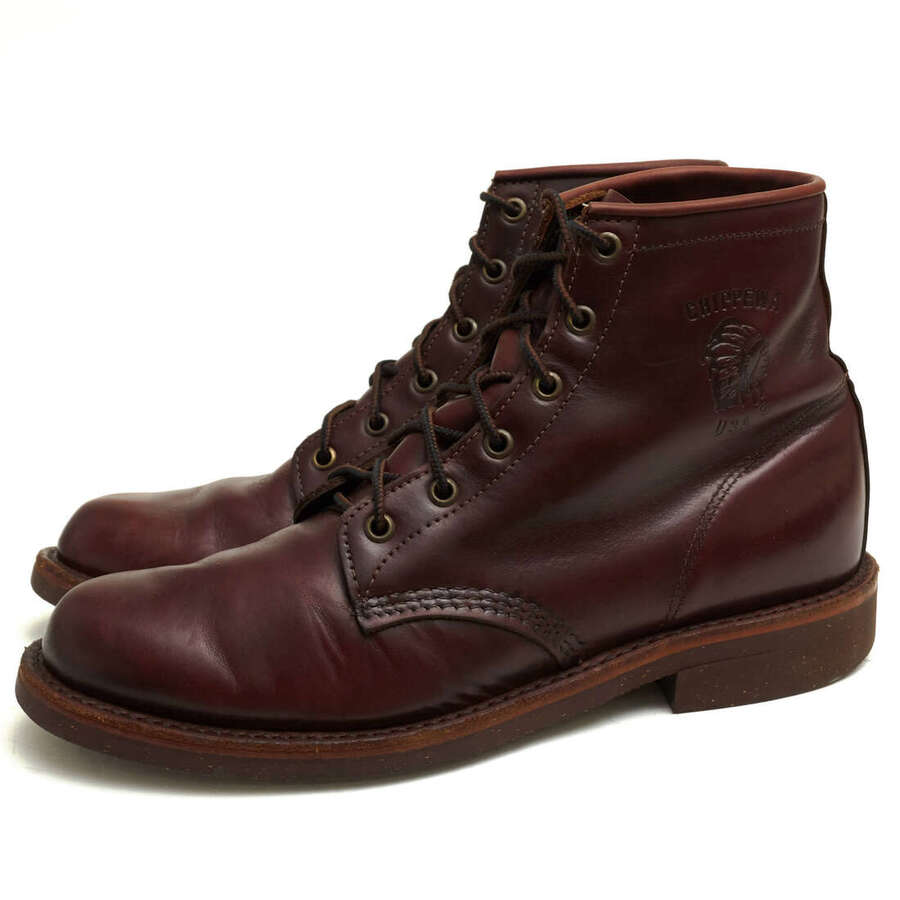 CHIPPEWA 1901M11 7inch ORIGINAL STEEL TOE ENGINEER BOOTS CORDOVAN