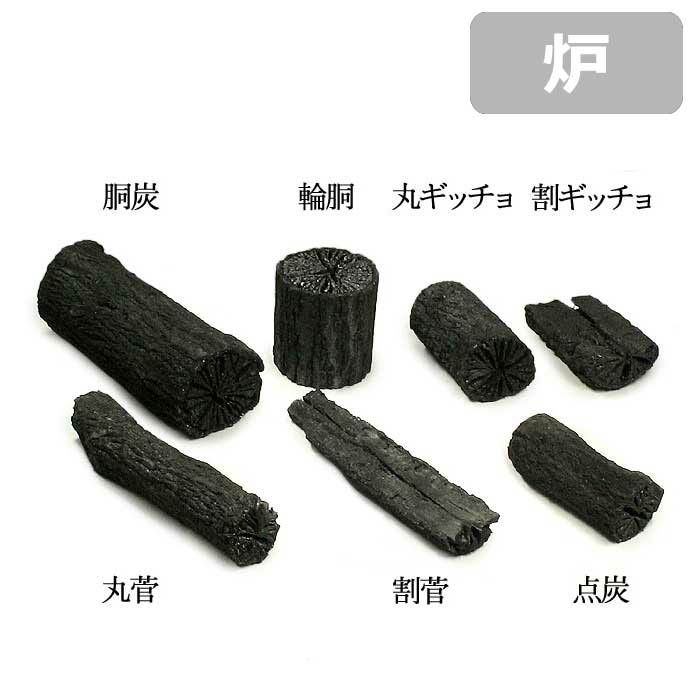 愛媛産】クヌギ炉用 太め胴炭15本 愛媛産】クヌギ炉用胴炭約5kg 【愛媛