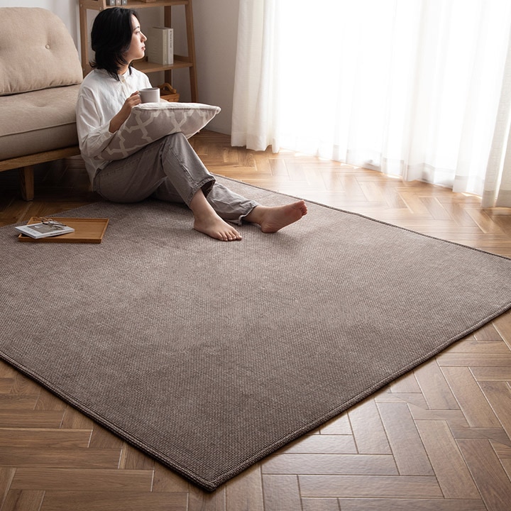 シェニールラグ シェニフ 無地 シンプル オールシーズン 軽量 ノン