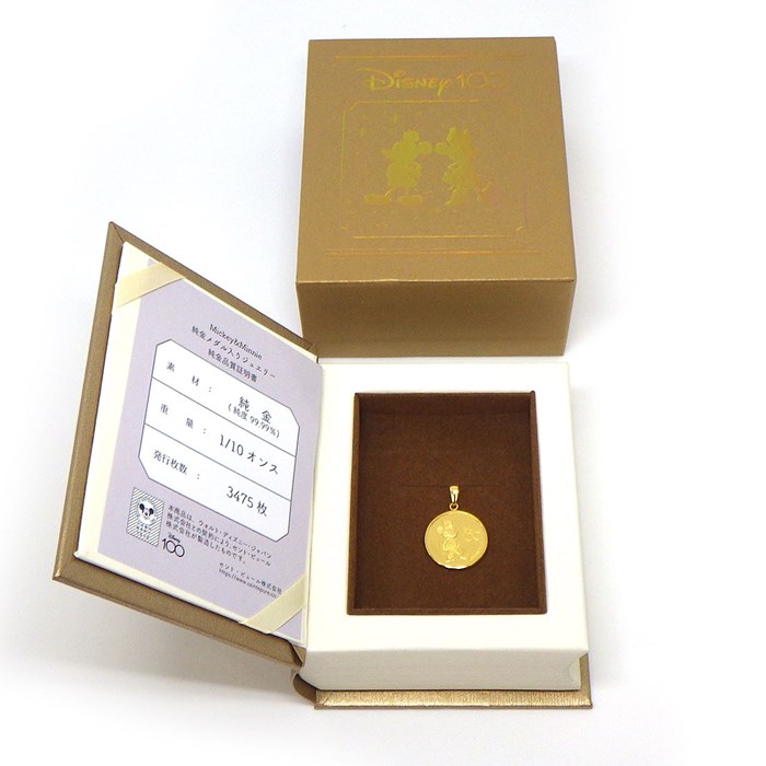 ディズニー Disney ペンダントトップ ミッキー ＆ ミニー メダル 創立