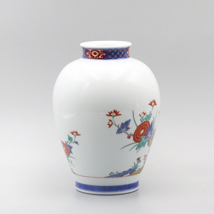 花瓶 染錦 菊鳥文 | 花瓶・瓶 | 柿右衛門窯公式オンラインショップ