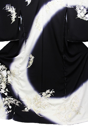 最高級丹後ちりめん訪問着「染め分けに四季の花刺繍」 | 販売着物商品