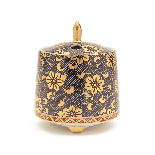 日本香堂の香器『香炉【青粒 切立型（あおちぶきったちがた)】九谷焼