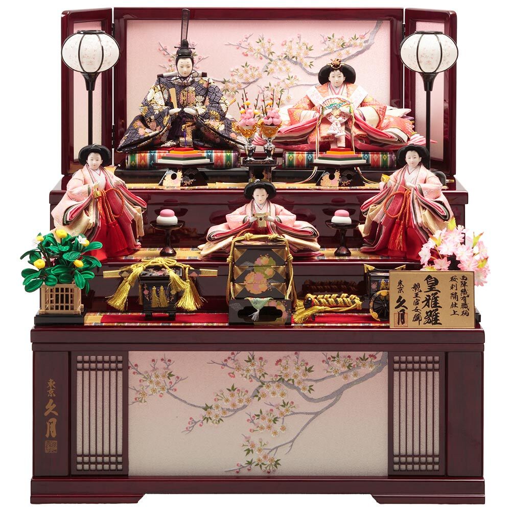 木製三段 親王官女飾り 72HR-G16 | 段飾り | 【公式】 人形の久月