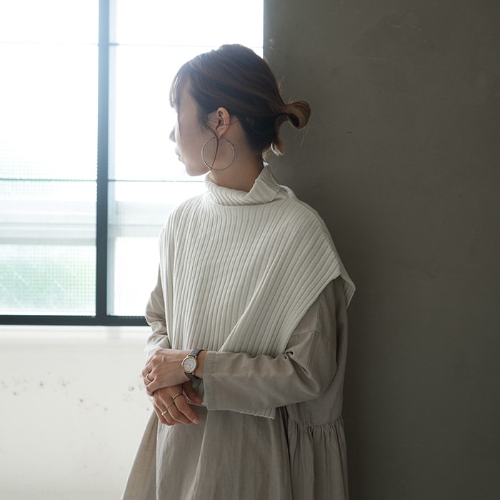 e223g058) / evam eva (エヴァムエヴァ) / wool rib snood(ウール リブ