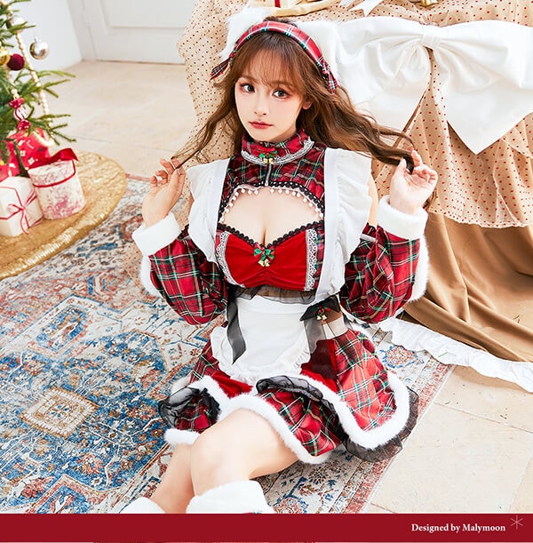 1～3営業日で発送】ジングルチェックジャージキャットサンタ