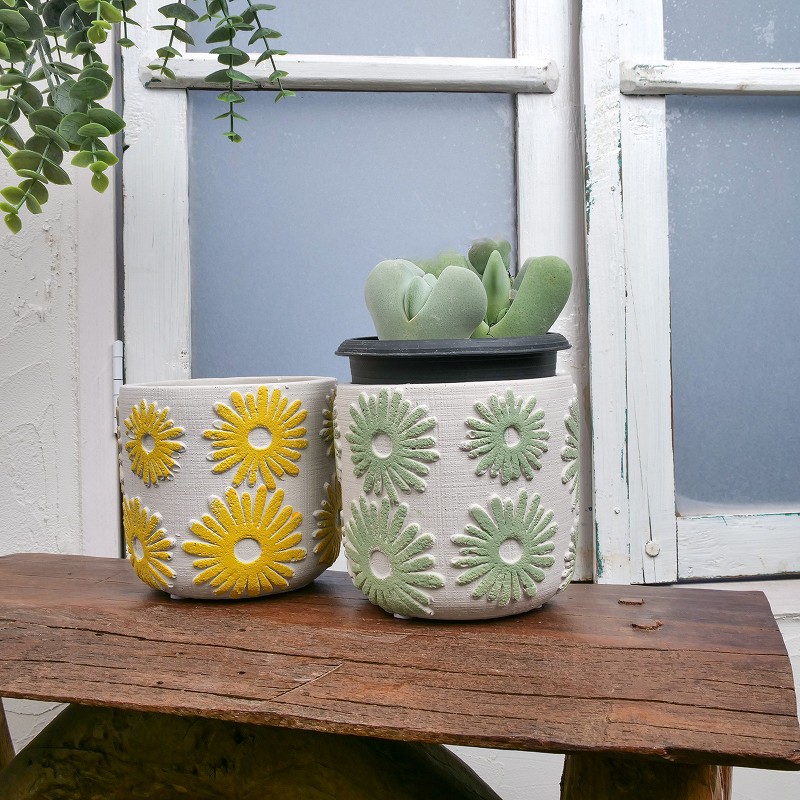 セメントプランター フラワー 植木鉢 S｜マライカ公式通販