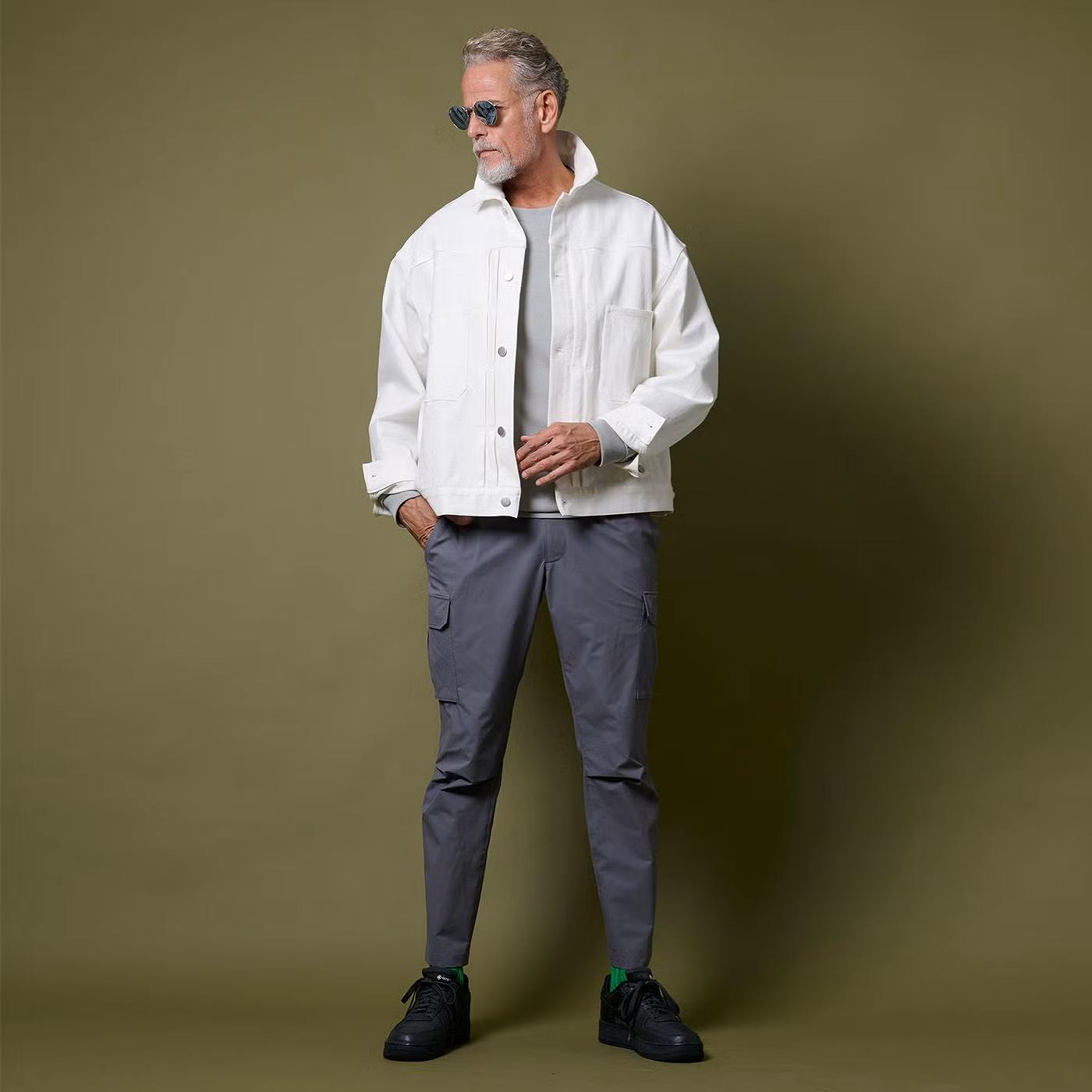 junhashimoto(ジュンハシモト)DROP SHOULDER DENIM/ WHITE