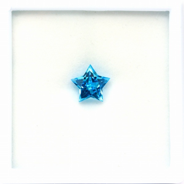 天然トパーズ 10mm 【スター】 スイスブルー ワンランクアップの輝き