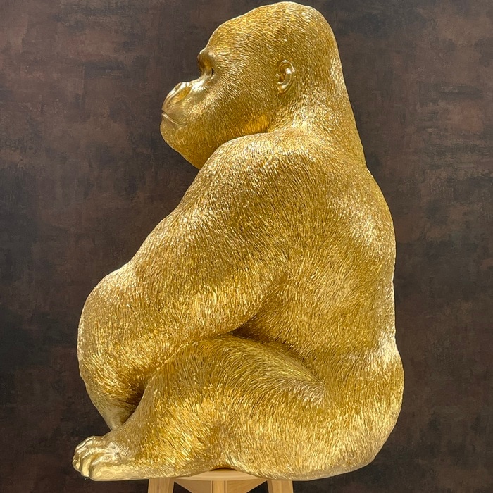 巨大金ゴリラ 置物 オブジェ 身長76cm 巨大ゴールデンゴリラ グッズ 金