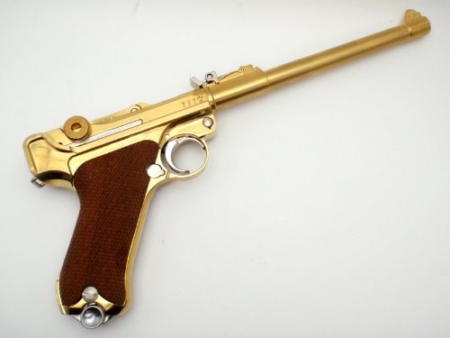 マルシン・金属製モデルガン完成品 ルガーP-08 8インチ 木製グリップ