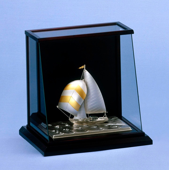 銀製ヨット 7号伝統工芸TAKEHIKO 関工芸武比古置物-エルメス HERMES