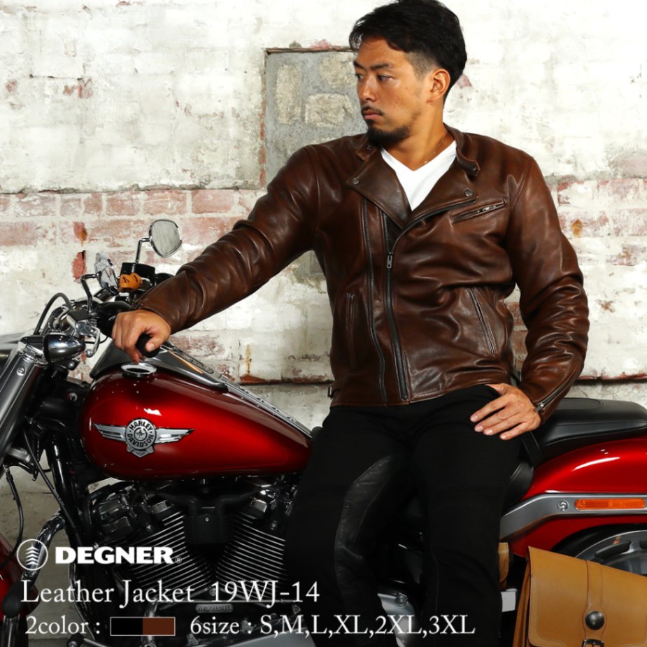 バイク カウレザーダブルジャケット[19WJ-14] ウェア,メンズ