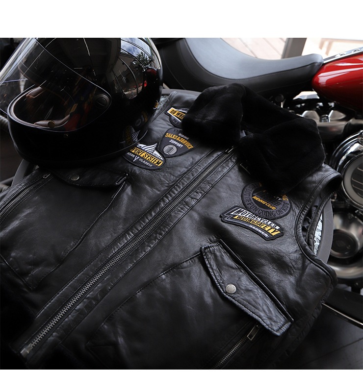 バイク アビエーターレザーベスト [V-18] ウェア,ベスト デグナー