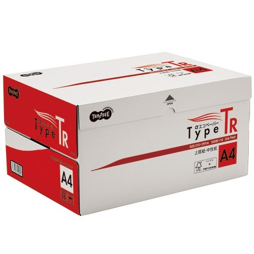 コピー用紙 TANOSEE αエコペーパー タイプTR A4 5000枚（500枚×10冊