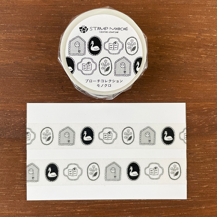 マスキングテープ ブローチコレクション モノクロ マステ | その他文具