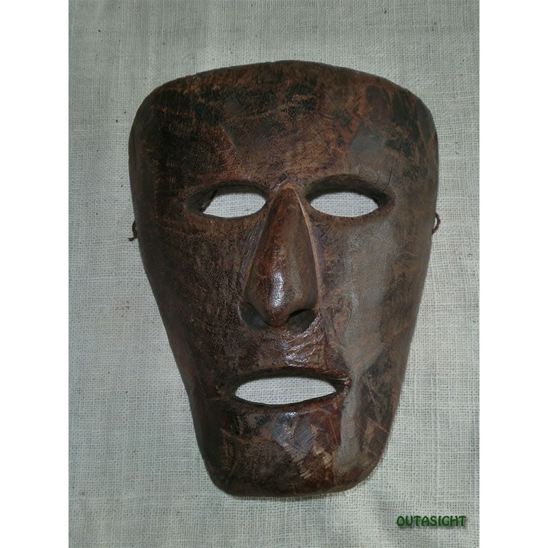 木彫りマスク(お面) タマン族 アンティーク ネパール NAM-14 | Mask