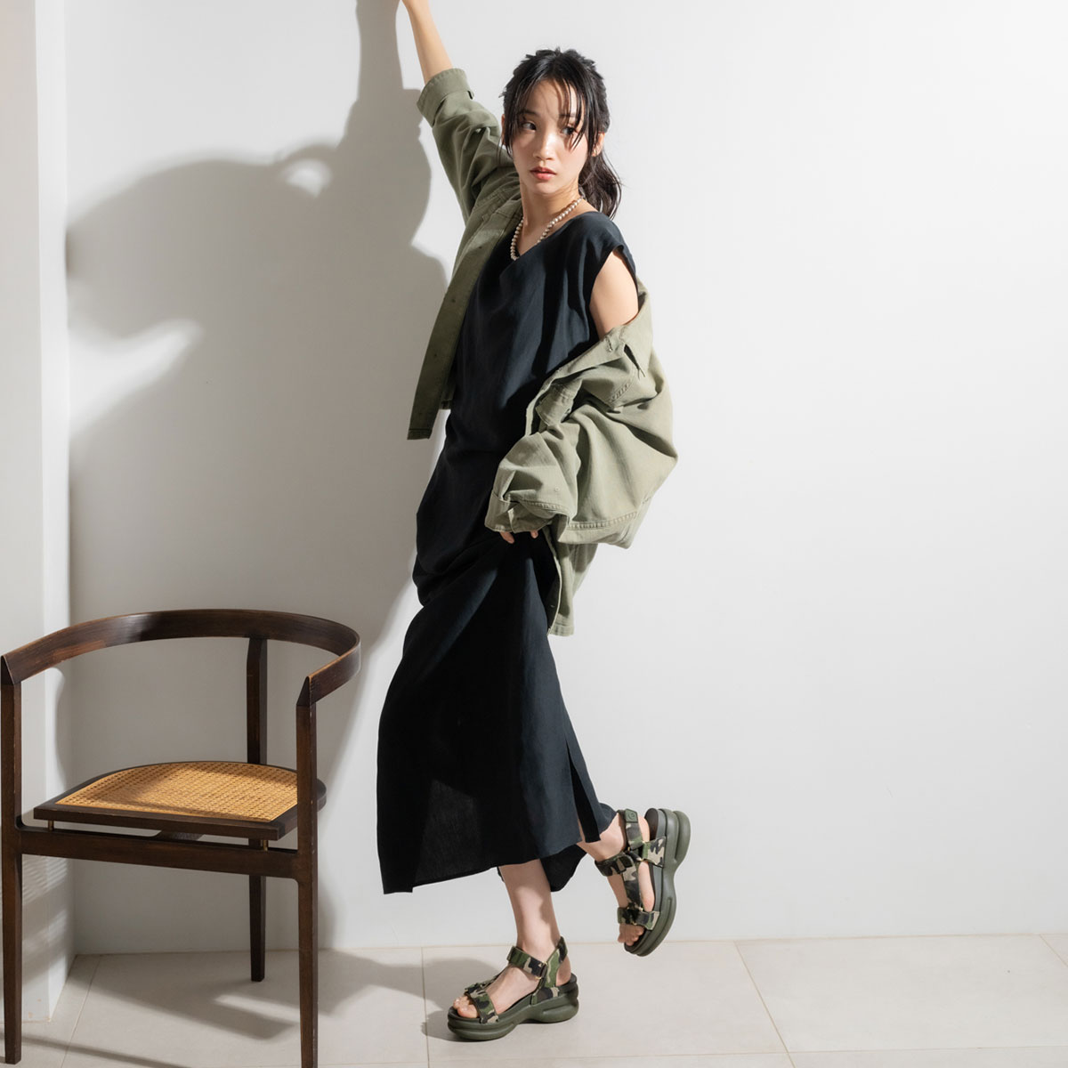 ファイナルセール30%OFF]NO NAME ノーネーム CONCRETE-41231-KAKI/KAKI