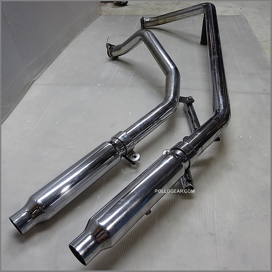 ハーレー　ショベル　マフラー 70-84 ショベルヘッド<BR>パウコ製 アップスイープ マフラー ショー