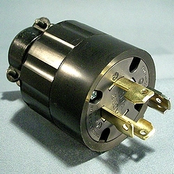 接地形3P 30A 250V 引掛形プラグ（ゴム）【4322R】