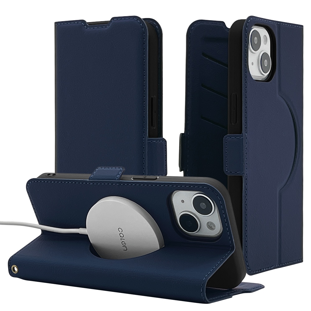 iPhone15 14 13 ケース カバー 手帳型 薄型 耐衝撃吸収 MagSafe対応