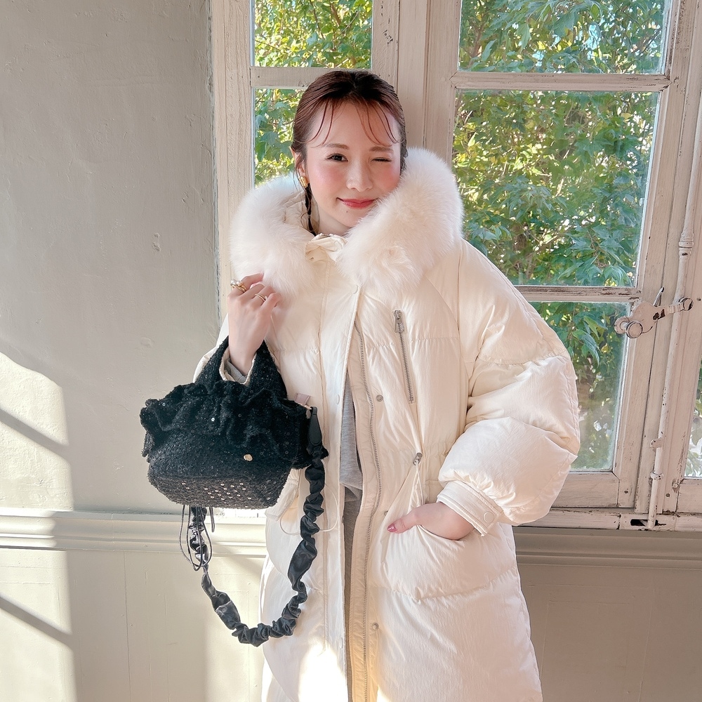 フリルバッグ Tweedy Bebe【ブラック】2サイズ | BAG,♡Frill